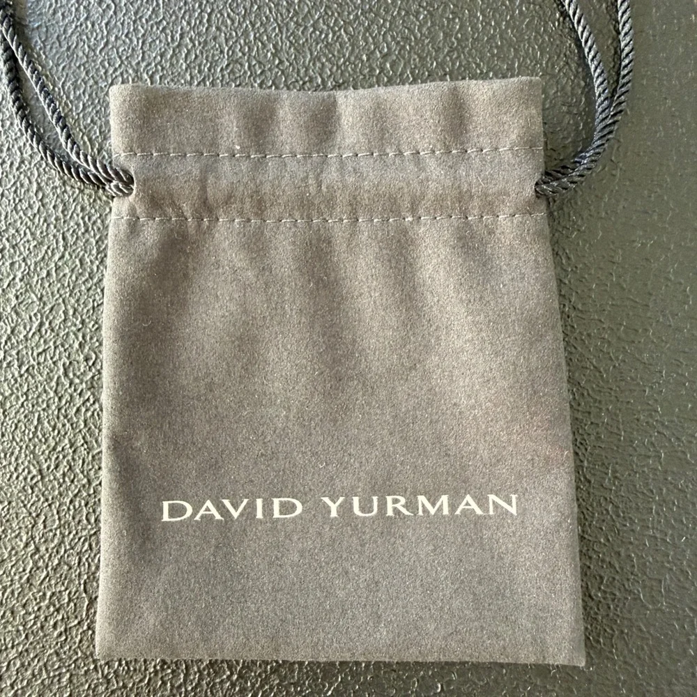 2 David Yurman Jewelry Pouch Set Gray Tan Suede Drawstring Bags Travel Case